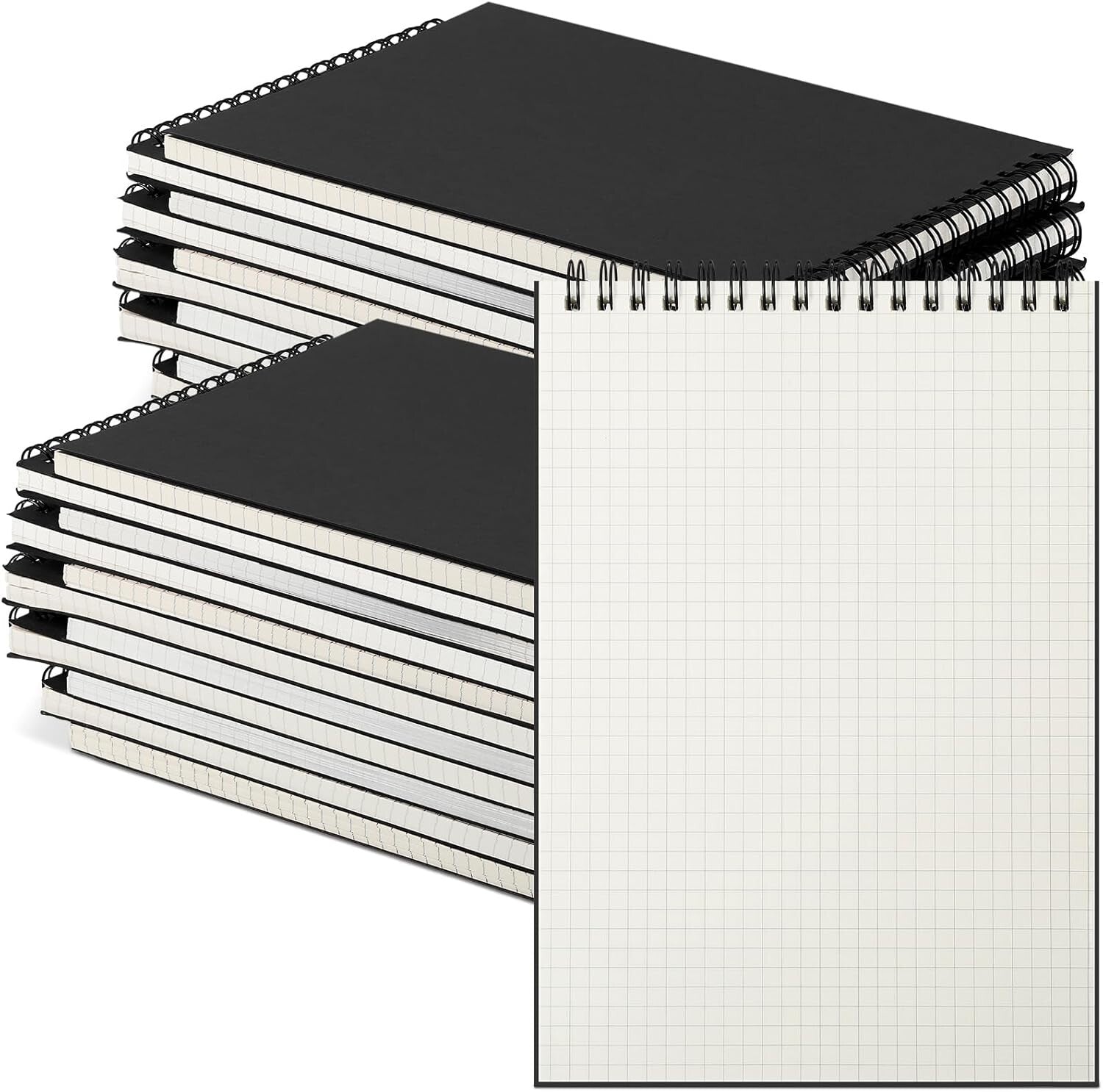 18-Pack A5 Top Wirebound Graph Paper Notebooks - Perfect for Sketching & Design