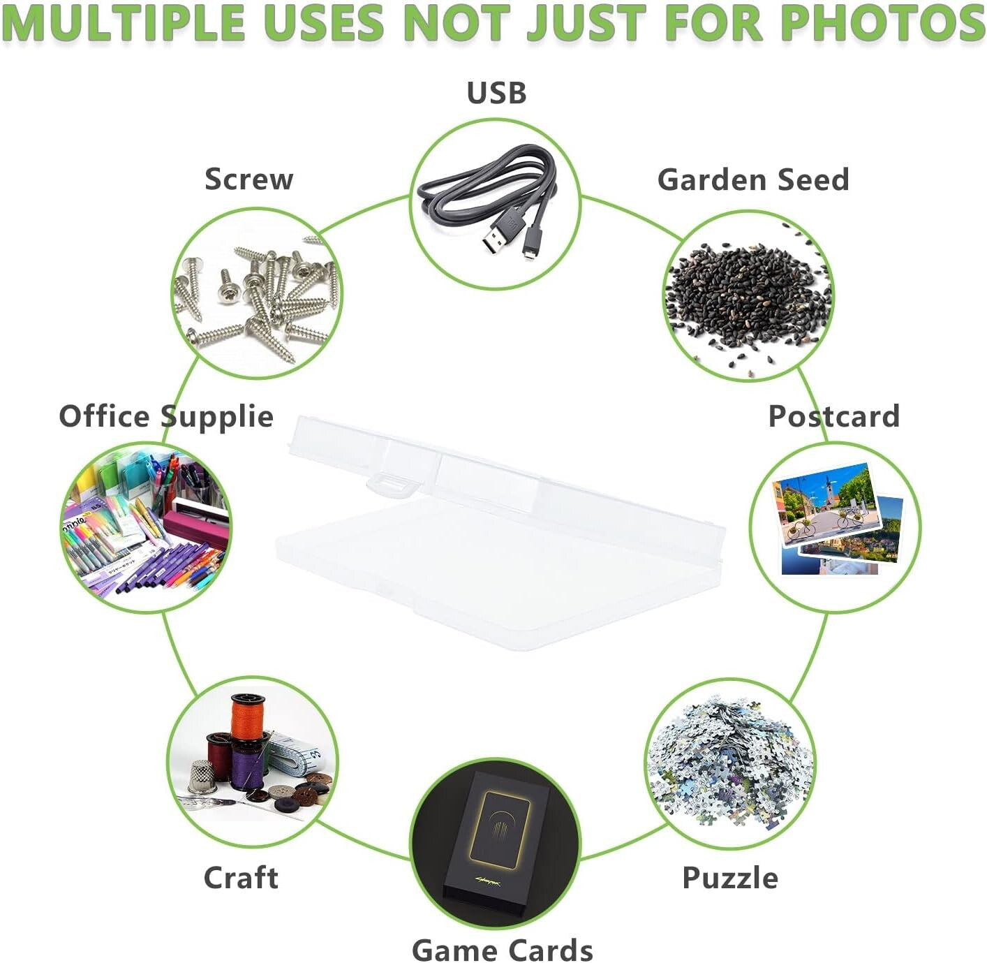 Sturdy Clear Craft Storage Box - 5" x 7" with Latch Closure for Versatile Use