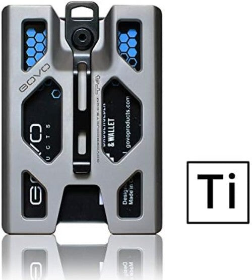 Water-Resistant Titanium ID Card Holder with Spring-Loaded 4 Card Capacity Clip