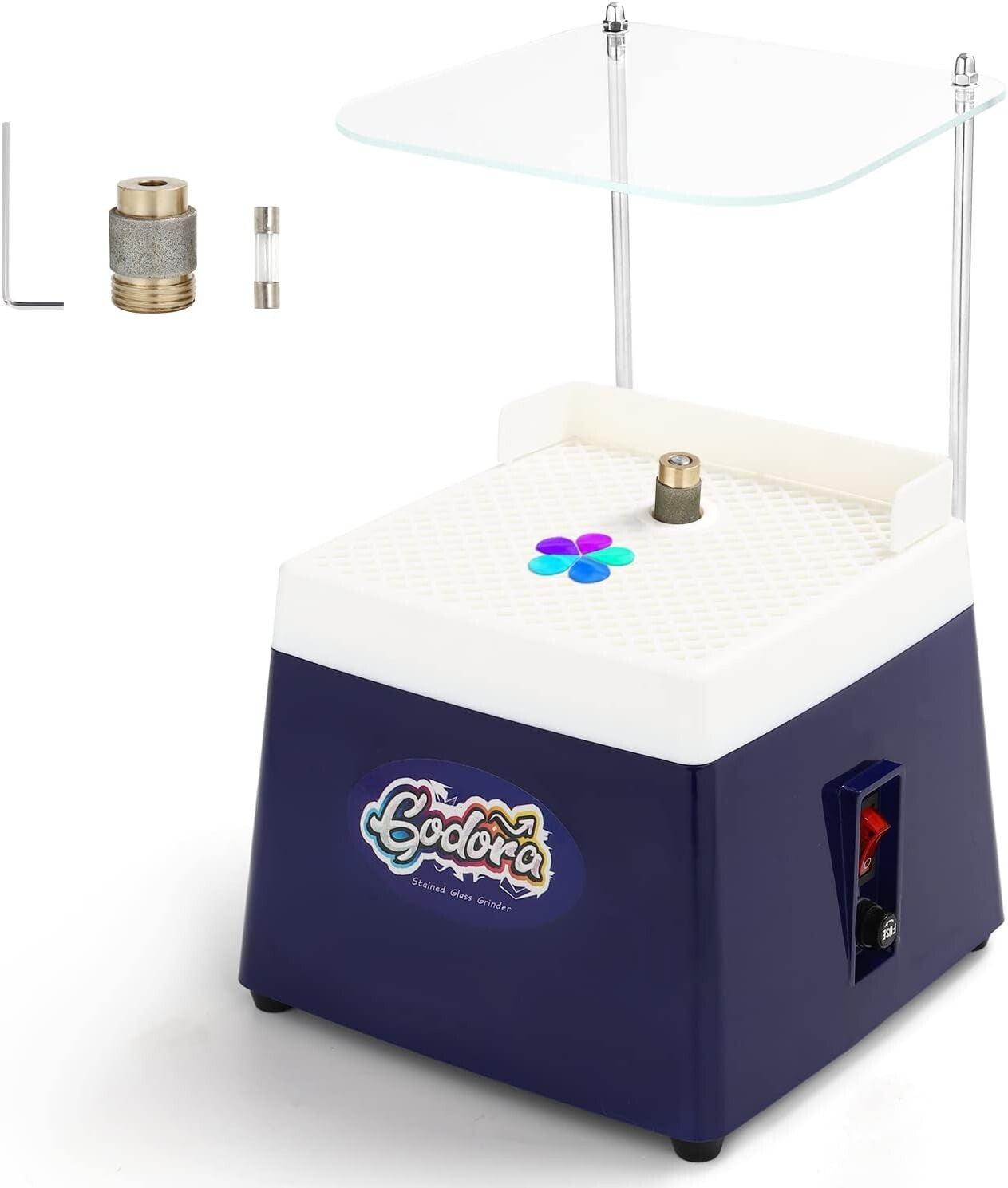 Compact 4200RPM Stained Glass Grinder with Widened Baffle & Water Absorption