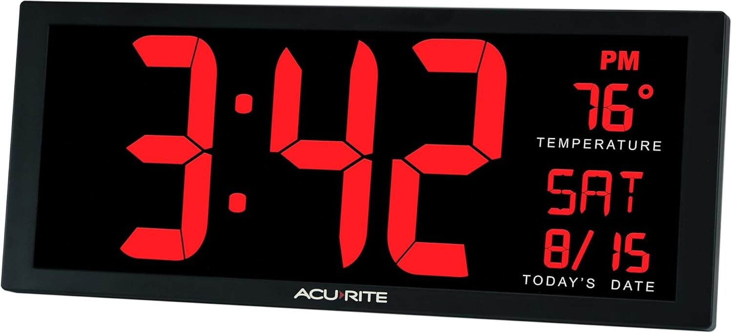 14.5-Inch Large Digital LED Clock with Date & Temperature for Home or Office