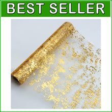 Load image into Gallery viewer, Versatile Gold Glitter Mesh Table Runner 11" x 100ft - Perfect for Any Occasion