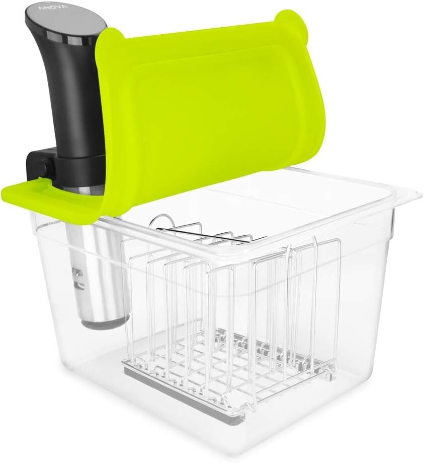 12 Quart Sous Vide Container Bundle with Universal Silicone Lid & Stainless Rack
