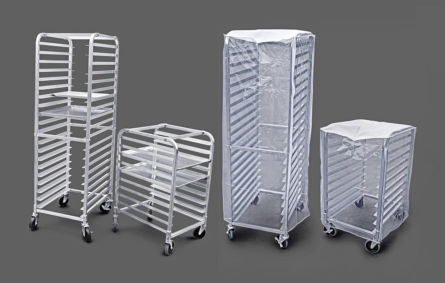 Clear PVC Commercial-Grade Sheet Pan Rack Cover - 20-Tier, 28x23x61 Inches