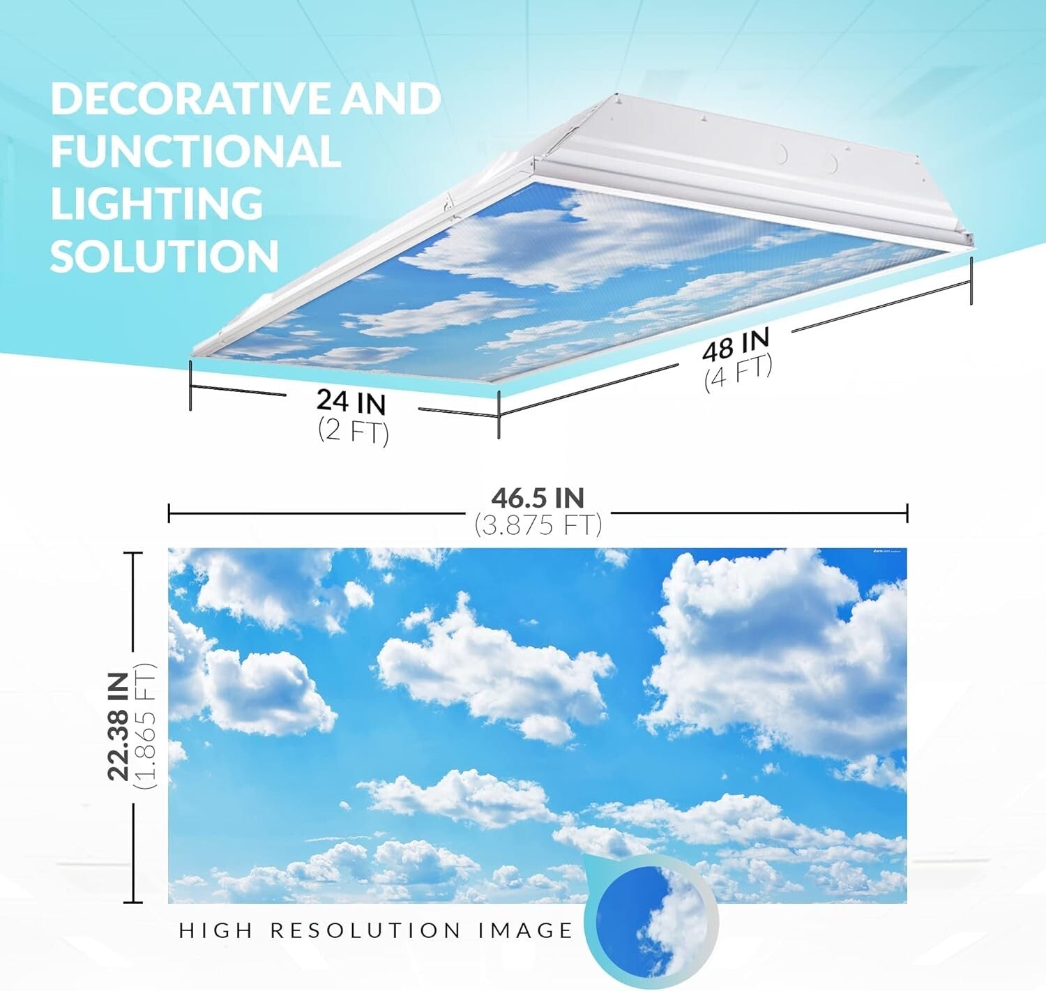 Fluorescent Light Covers - Eliminate Eye Strain in Classrooms & Offices (2pk)