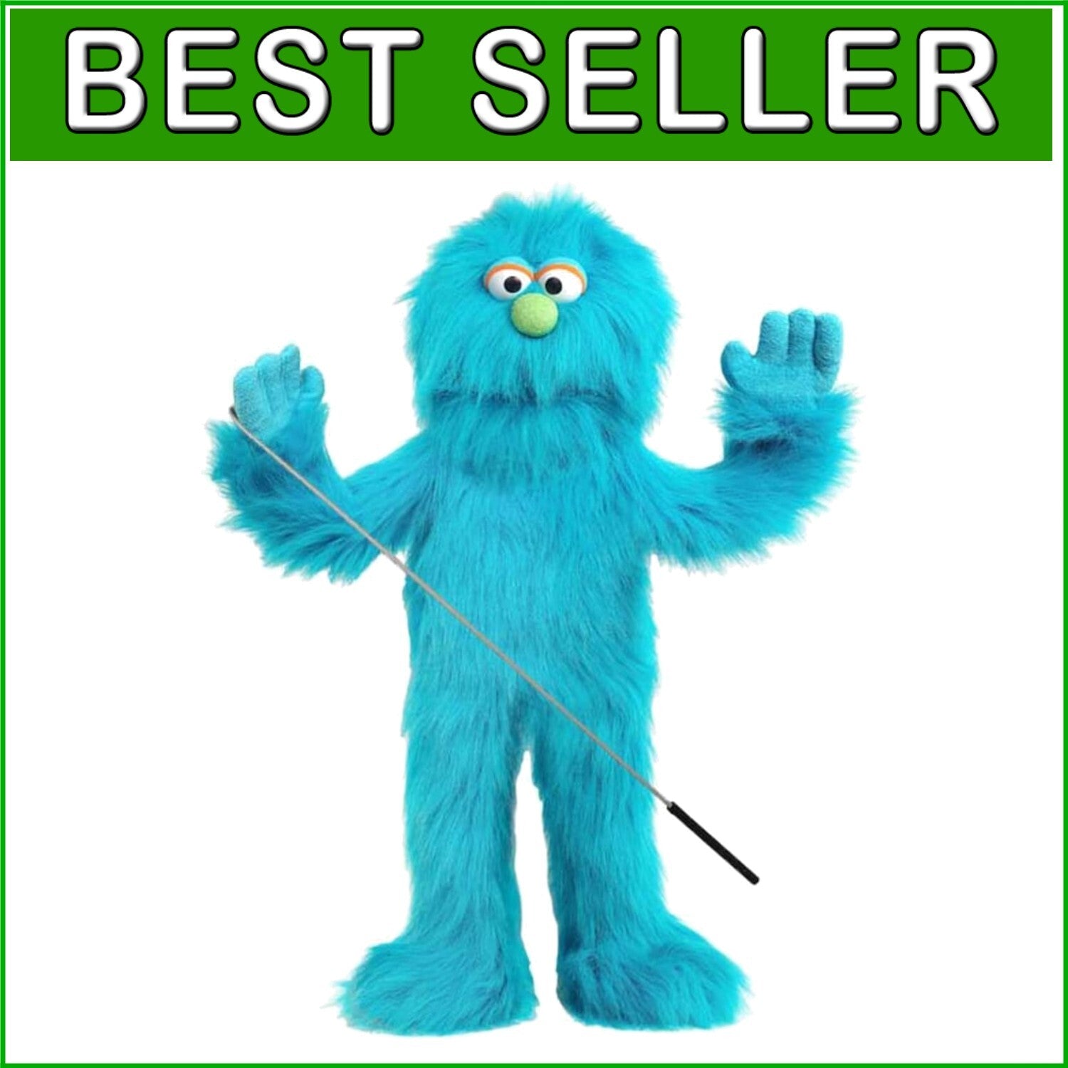 Professional-Grade 30-Inch Blue Monster Puppet - Ventriloquist Fun for Kids
