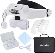 Load image into Gallery viewer, Hands-Free Head Magnifier with 1X-14X Magnification - Perfect for Jewelry Making
