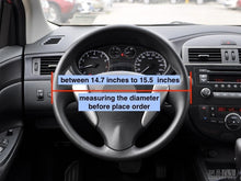 Load image into Gallery viewer, Easy Clean Black Leather Steering Wheel Cover 15.5-16 Inch for Truck Interiors