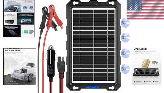 Eco-Friendly 9W Waterproof Solar Charger for 12V Power Systems - Easy Install