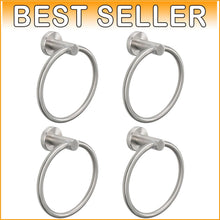 Load image into Gallery viewer, Elegant Wall-Mounted Towel Ring Set - Modern Stainless Steel Brushed Nickel