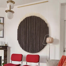 Load image into Gallery viewer, Exquisite Brown Macrame Tapestry with Beaded Detail - Art for Every Space