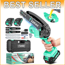 Load image into Gallery viewer, Compact 6-Inch Electric Chainsaw with Dual Batteries - Perfect for Home &amp; Garden