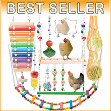 Load image into Gallery viewer, Indoor &amp; Outdoor Chicken Toys Set with Xylophone, Swing, and Flexible Ladder