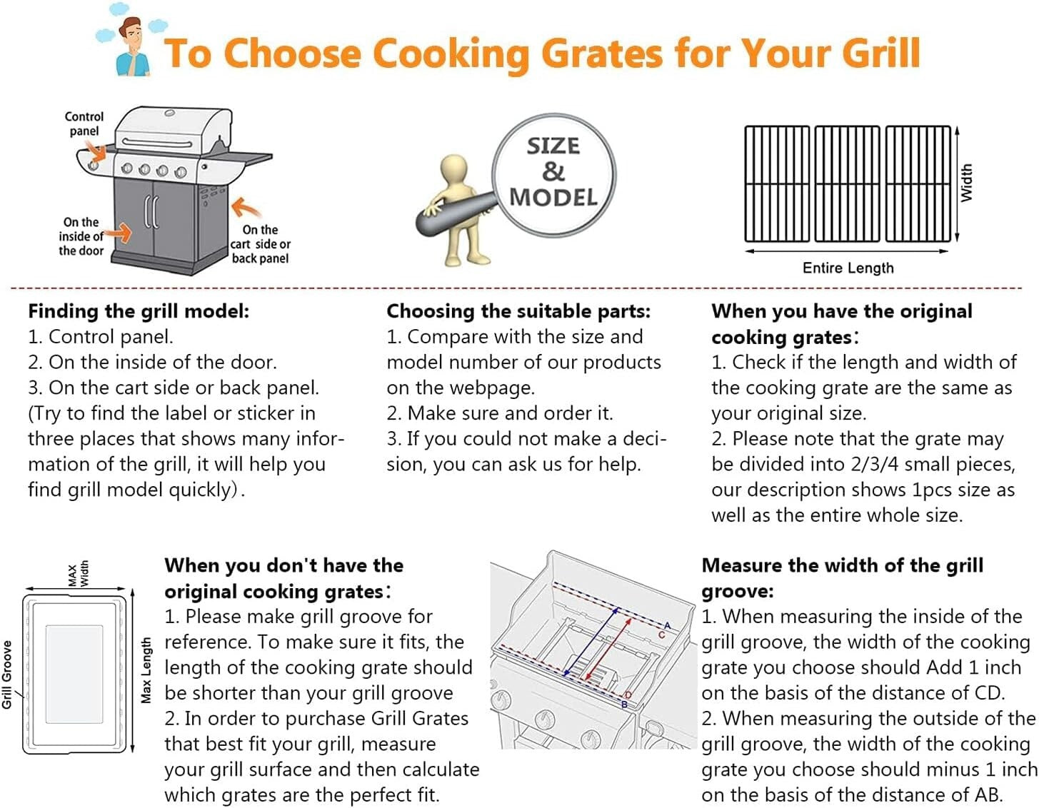 3-Pack Replacement Grill Grates: Easy Clean Porcelain for Charbroil Gas Grills