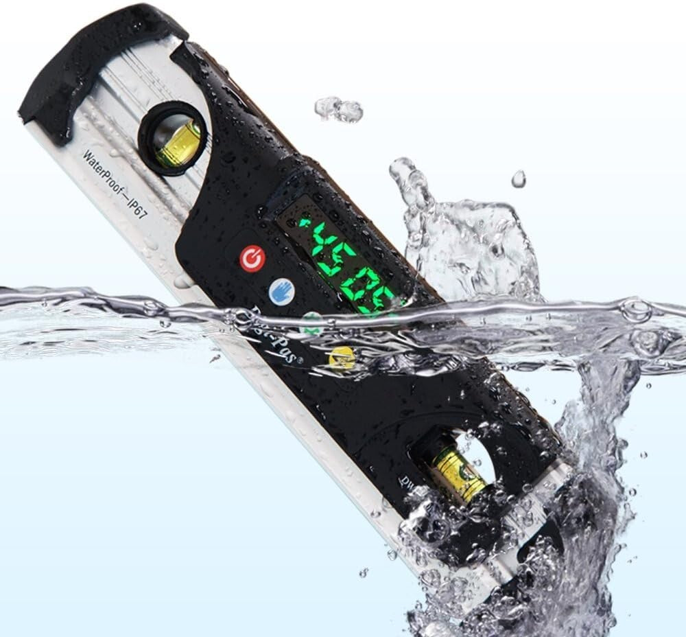 Rugged 9" Digital Torpedo Level - Waterproof, Shockproof with Bright LED Display
