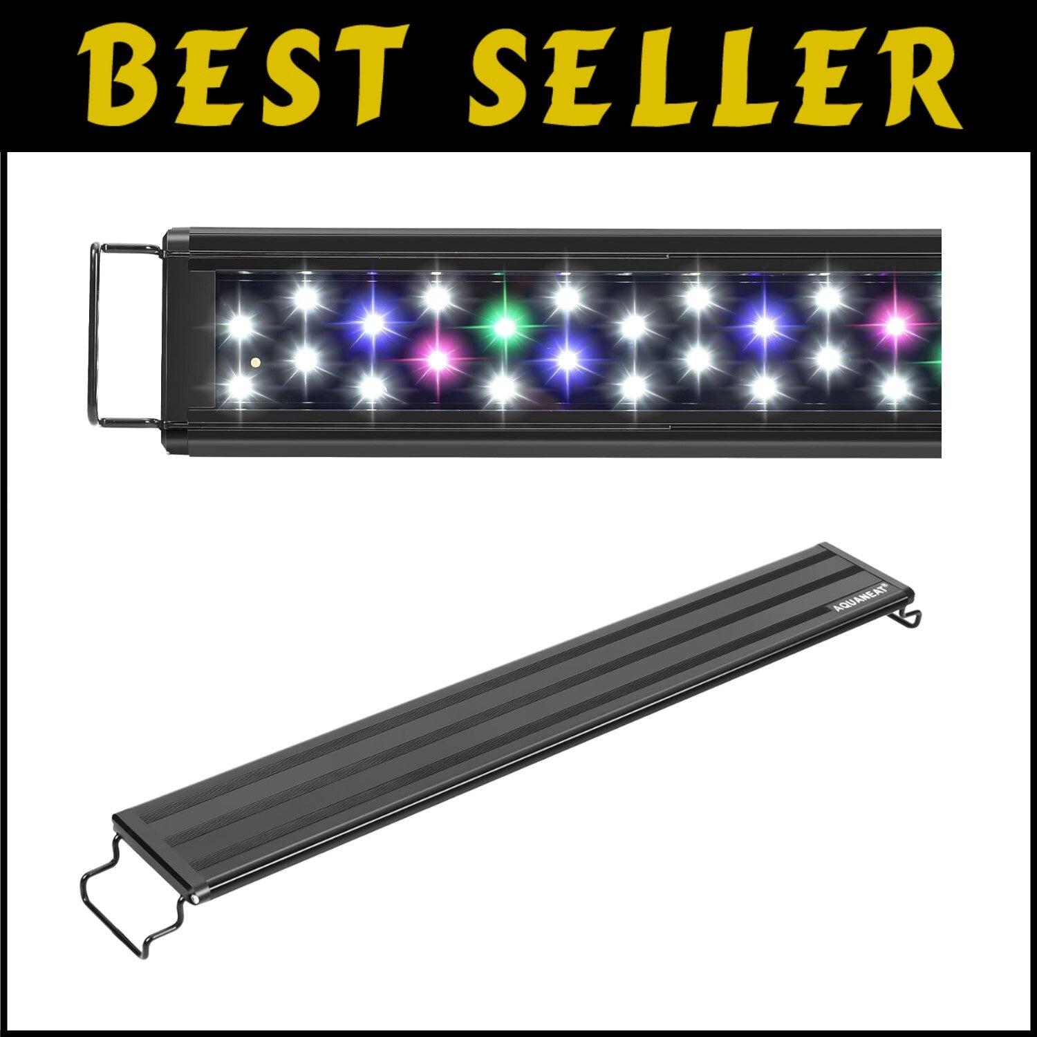 Modern Black LED Aquarium Light - Perfect Fit for 30-36 Inch Tanks, Instant On