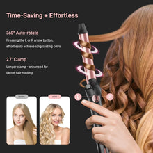Load image into Gallery viewer, Rotating 3-in-1 Automatic Curling Iron with Interchangeable Wands, Rose Gold