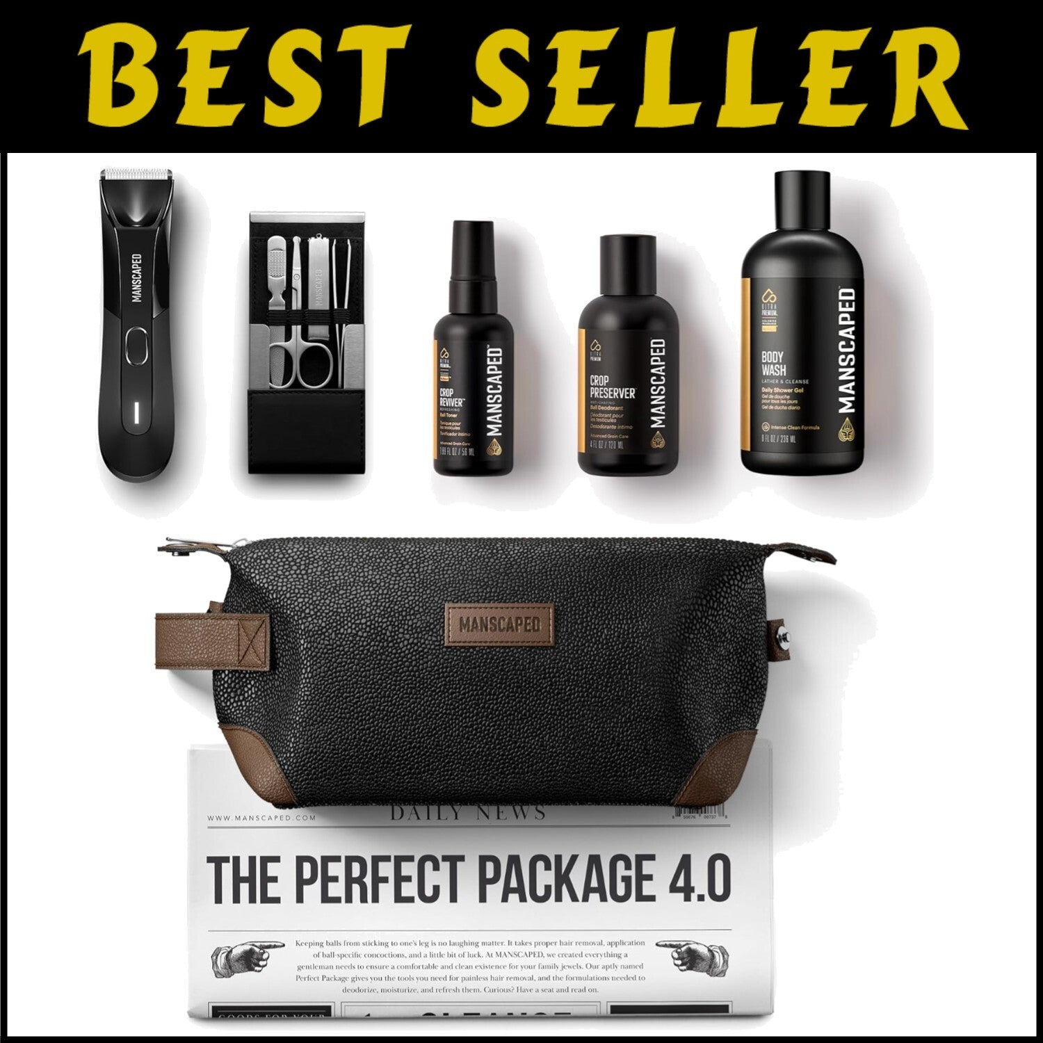 Ultimate Male Grooming Kit - Electric Trimmer, Body Wash & Nail Care Essentials