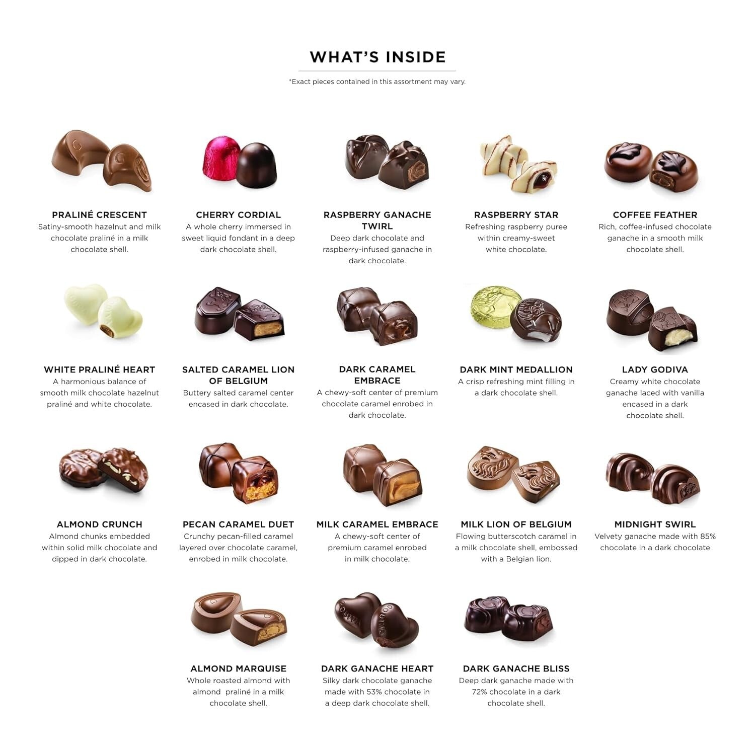 Elegant 72pc Assorted Chocolate Gift Box – Belgian Milk, Dark & White Varieties