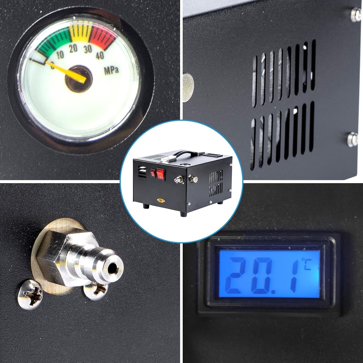 Lightweight 12v/110v High Pressure PCP Air Compressor for Air Guns & Paintball