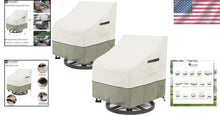 Load image into Gallery viewer, Adjustable Heavy Duty Outdoor Swivel Lounge Chair Covers - 2 Pack Beige &amp; Gray