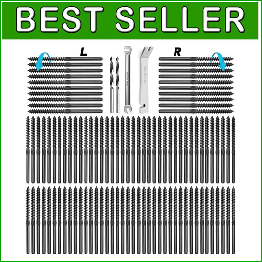 100 Pack T316 Stainless Steel Black Swage Lag Screws for Stylish Cable Railings