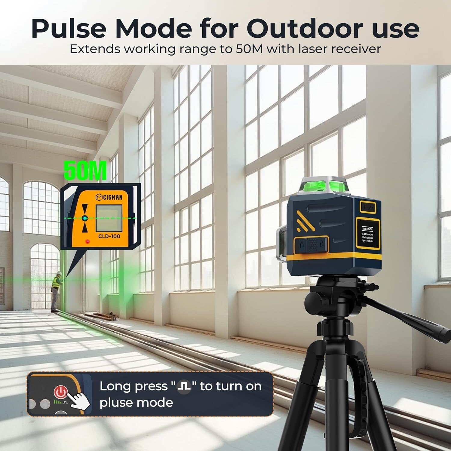 Professional 3D Green Laser Level with 12 Lines & Remote Control for Precision