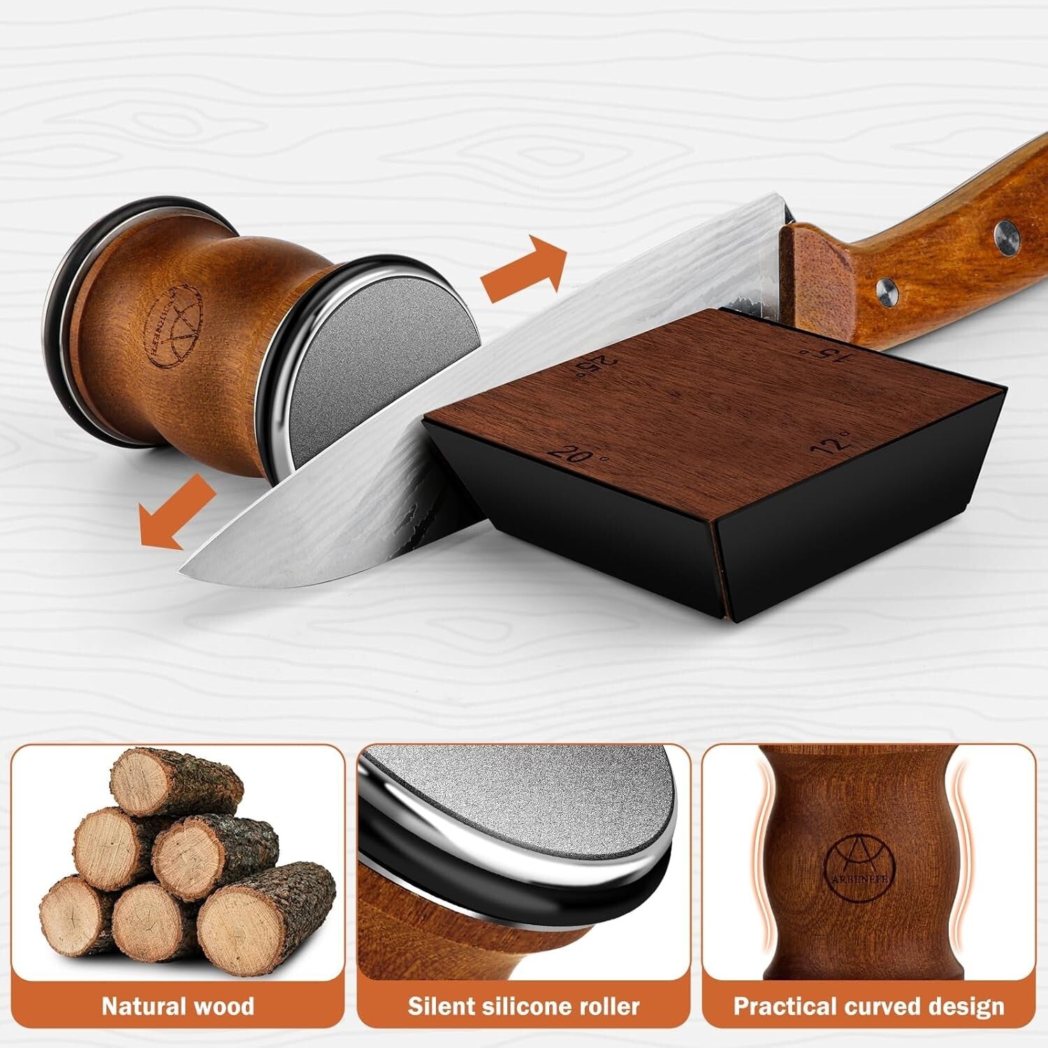 Effortless Kitchen Knife Sharpening Kit with Gift Box - 4 Adjustable Angles