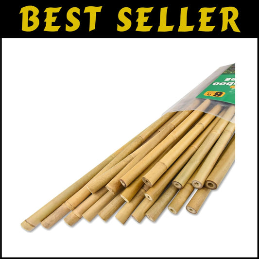 Versatile 20-Pack 6FT Bamboo Stakes for Strong Support & Garden Organization