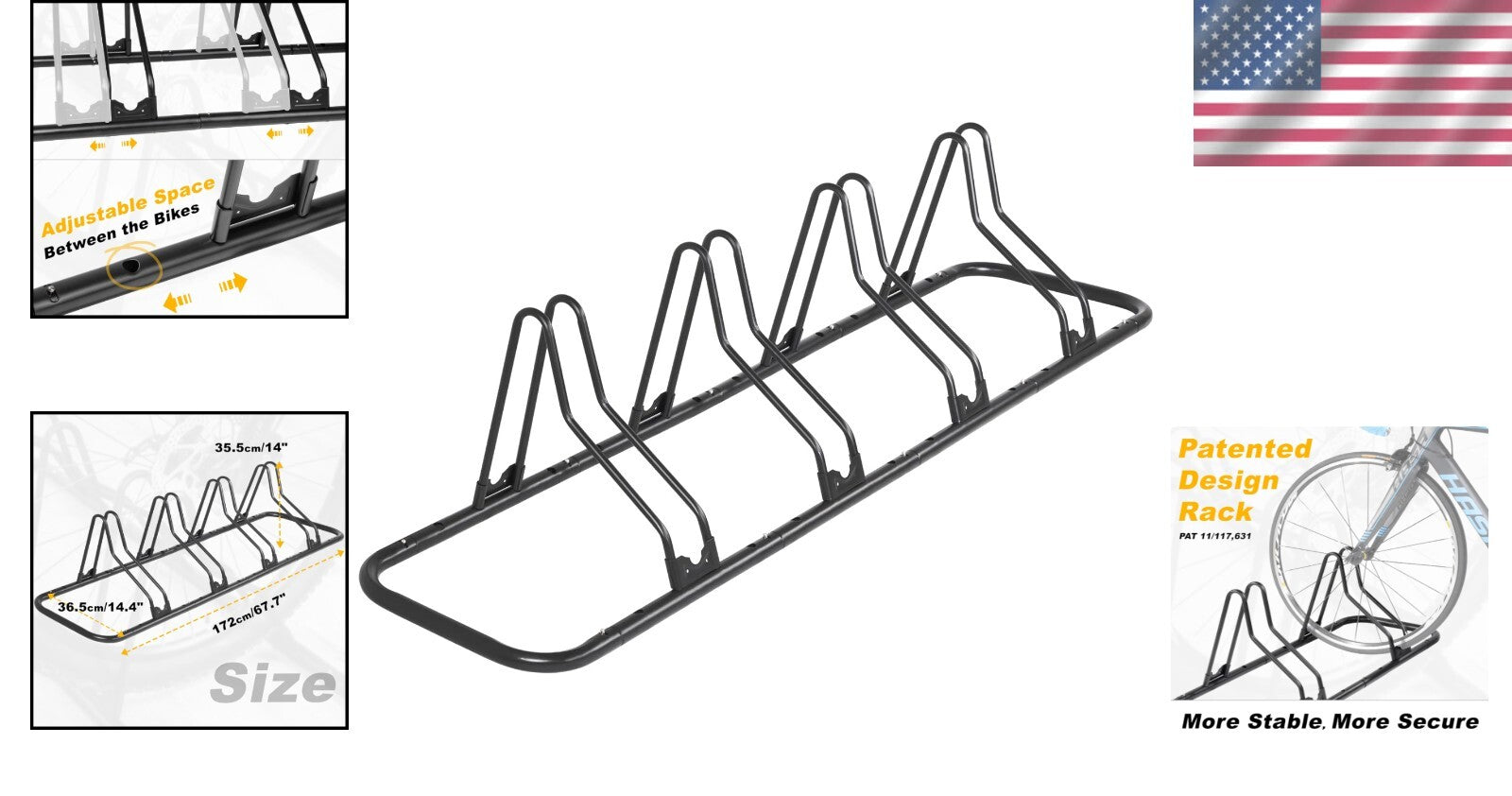 Durable Bike Stand for Up to 6 Bikes - Powder Coated & Optimized Stability