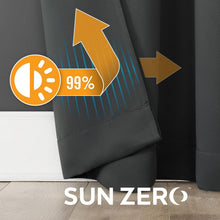 Load image into Gallery viewer, Soho 2-Pack Charcoal Gray Blackout Curtains - Energy Saving &amp; Noise Reducing