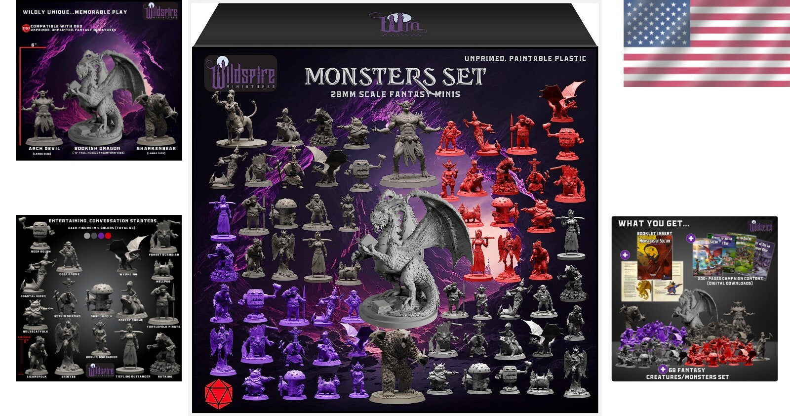 Dungeons & Dragons Miniatures Collection: 68 Paintable Figures & 200+ Page Guide