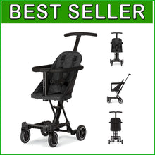 Load image into Gallery viewer, Lightweight Coast Rider Stroller - One-Hand Fold, Adjustable Handles, Black