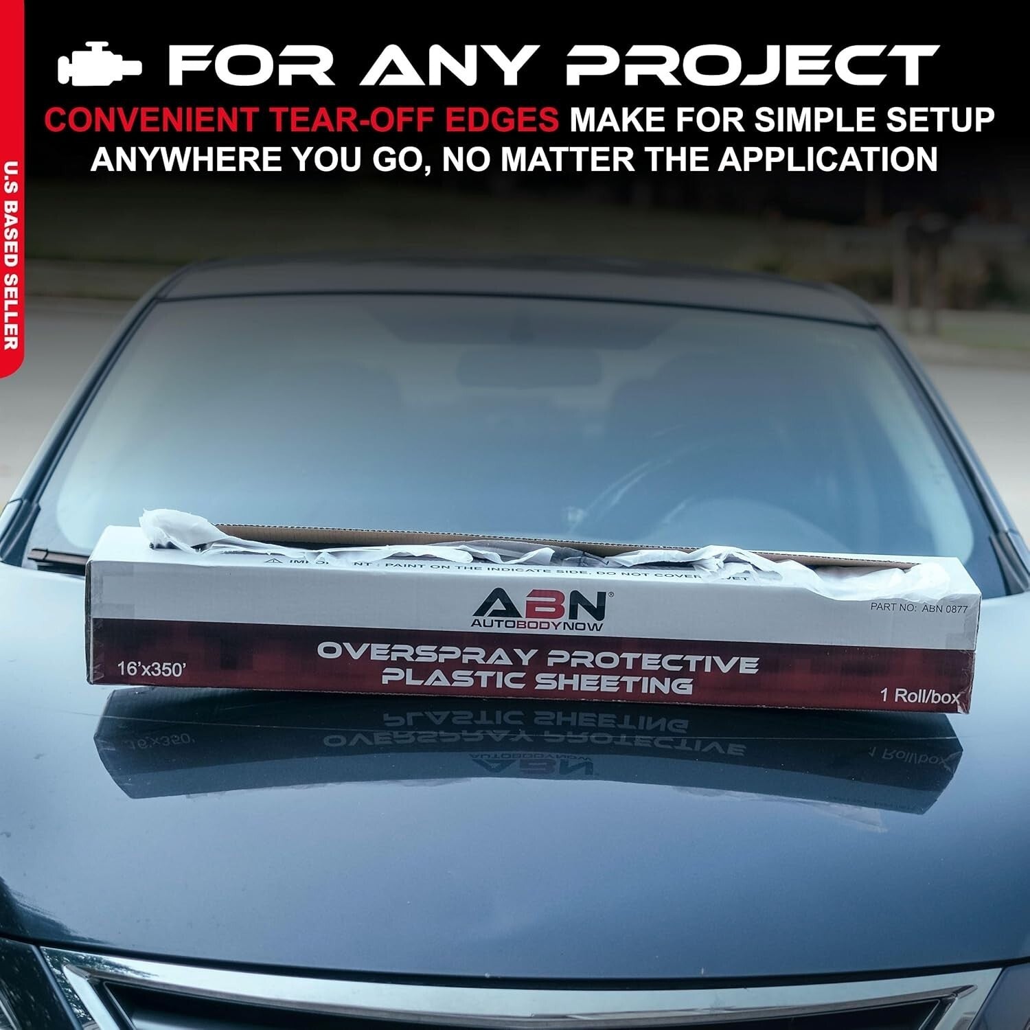 Clear Plastic Sheeting 10 Micron 16 x 350 ft - Premium Automotive Masking Film