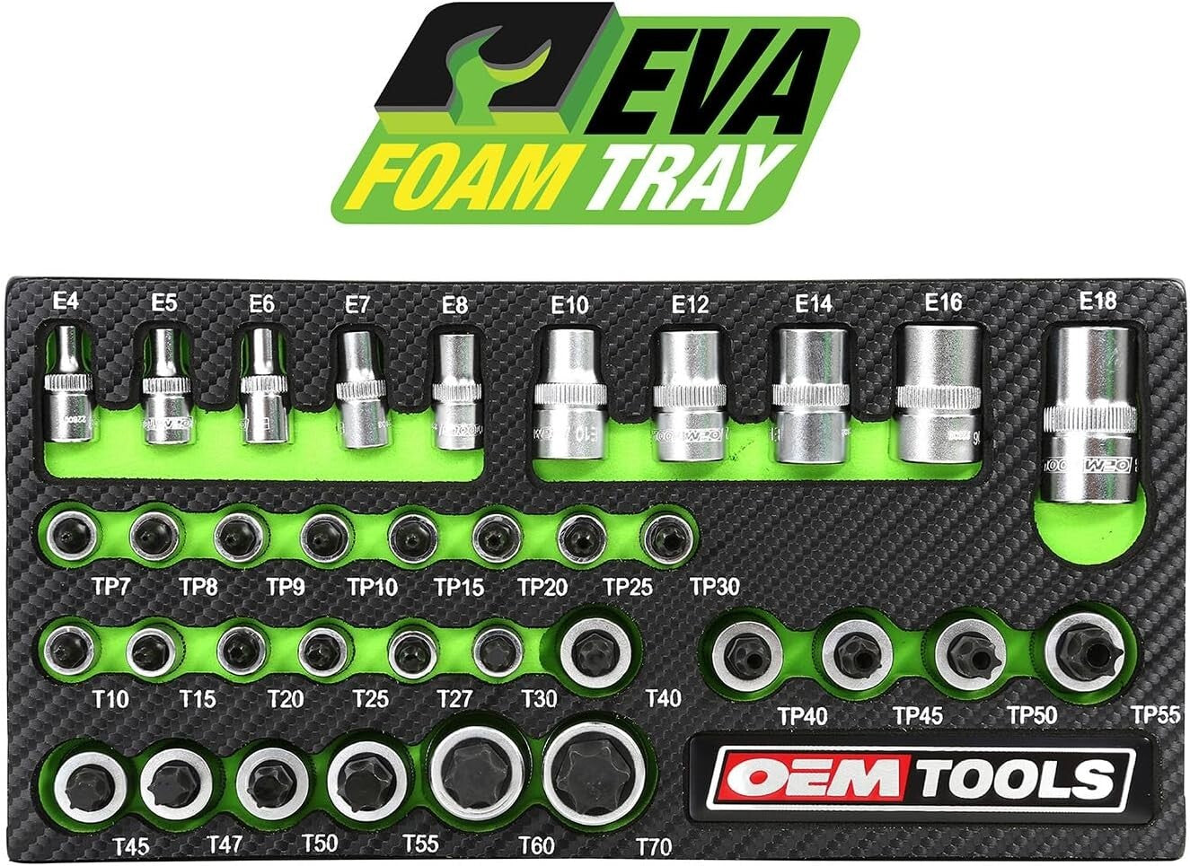 35 Piece Multi-Drive Star Socket Set with EVA Foam Organizer - No-Slip Design
