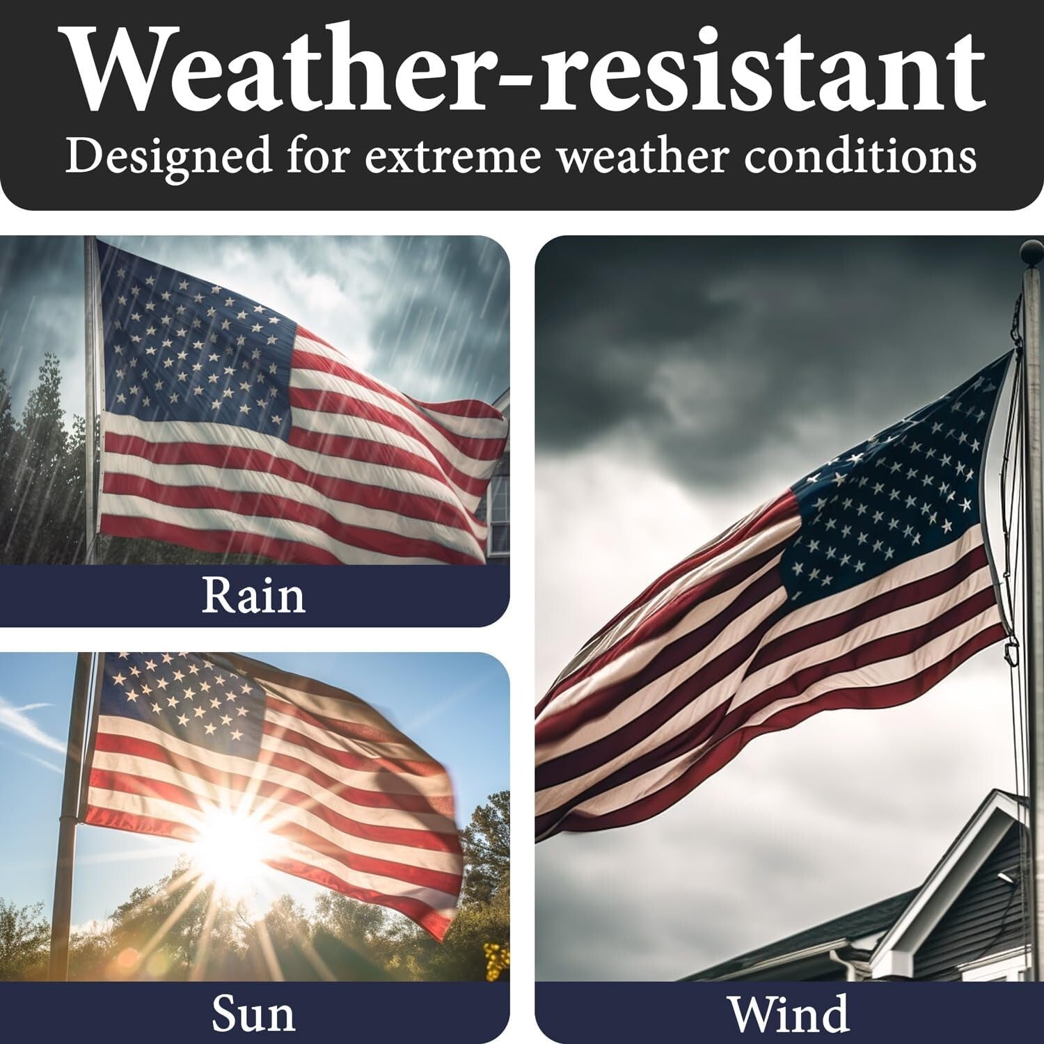 FMAA Certified 3x5 Heavy Duty American Flag - Designed for Extreme Weather