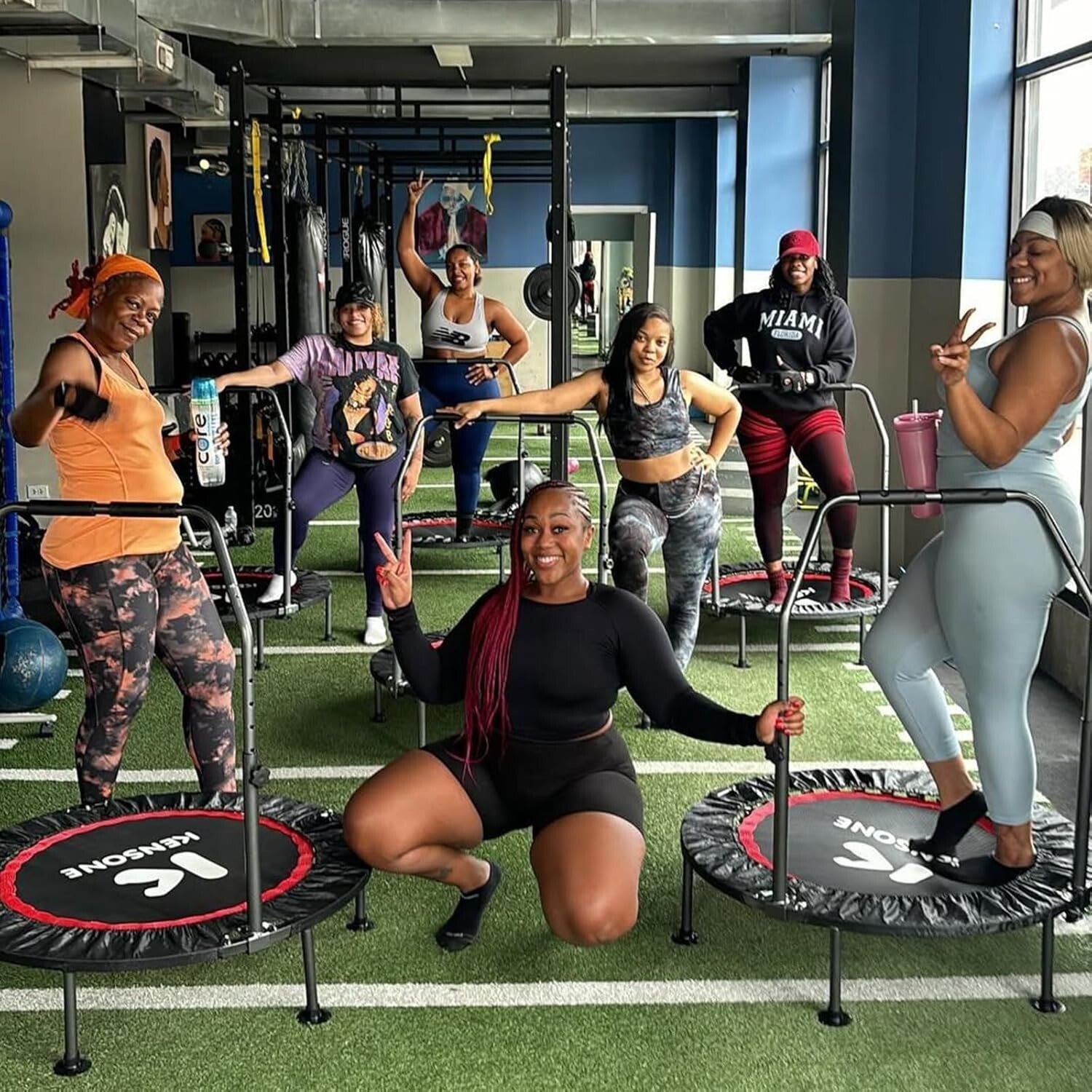 Compact 40" Mini Trampoline with Safety Handle - Perfect for Family Workouts