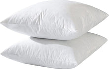 Load image into Gallery viewer, Set of 2 - 22x22 Down Feather Throw Pillow Inserts in Soft Cotton - White
