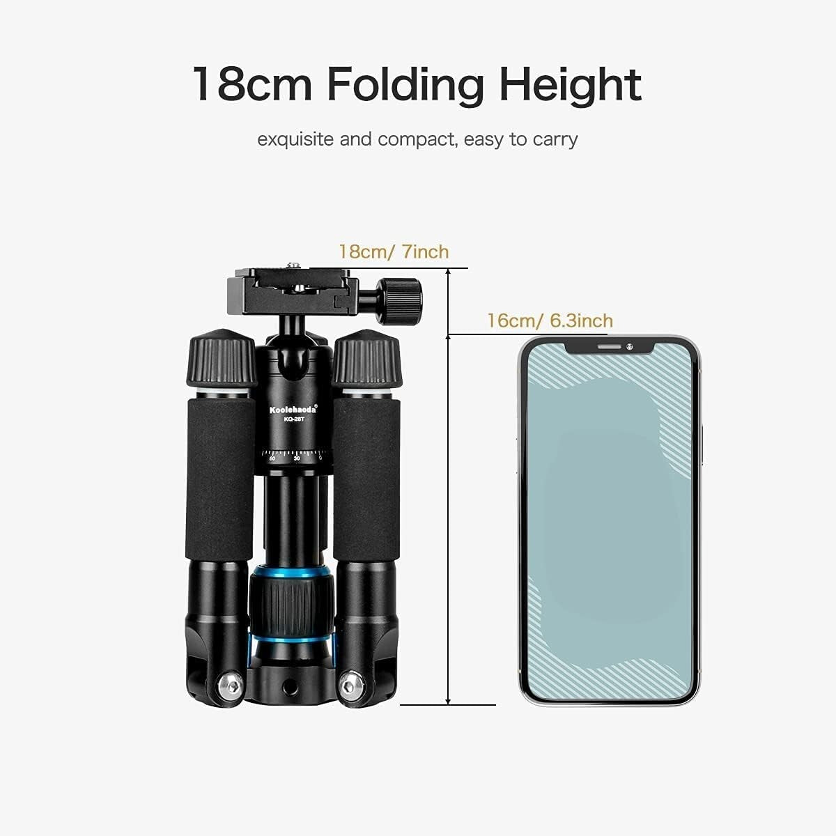 Compact 20"/51cm Mini Tripod with 360° Ball Head & Quick Release for Cameras