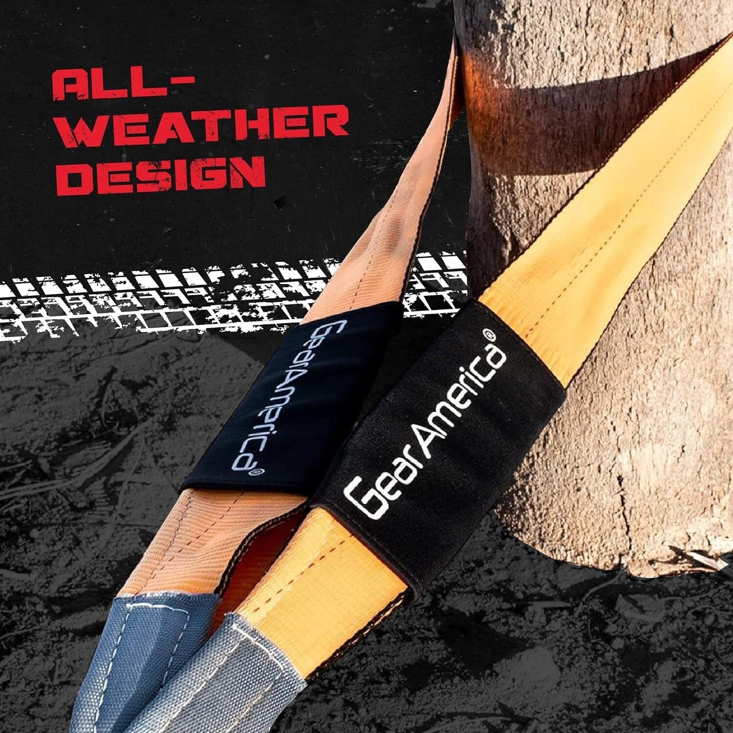 All-Weather 4"x30' Recovery Strap with Reinforced Loops - 40000 lbs Load Limit