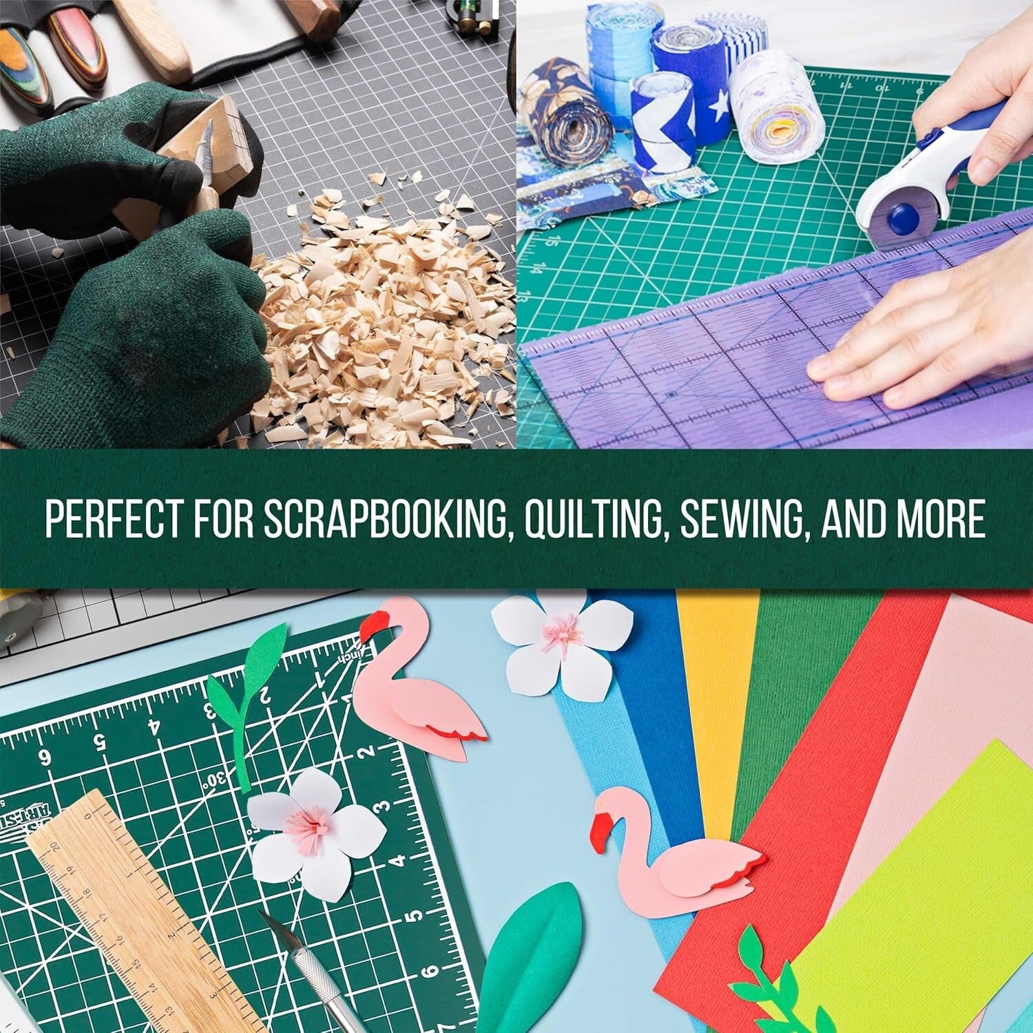 36" x 48" Professional Self-Healing Cutting Mat - Green/Black Non-Slip Design