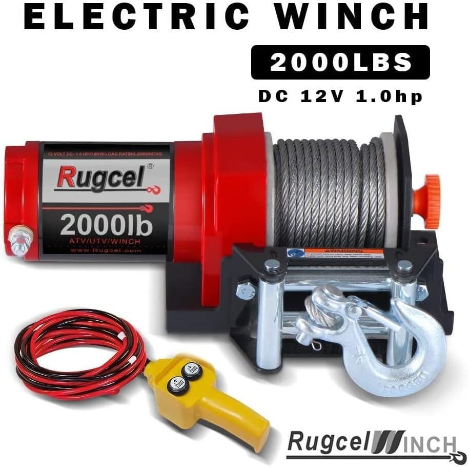 Durable ATV/UTV Electric Winch with 1.0 HP Motor & Straightforward Installation