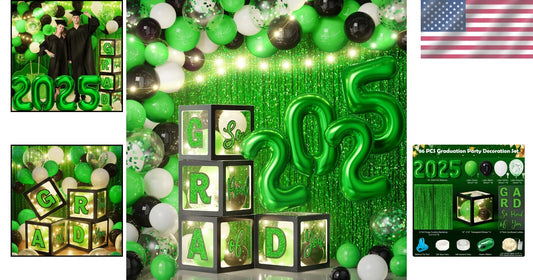 All-in-One Graduation Party Decor - 86PCS LED Lights, Balloons & Backdrops 2025