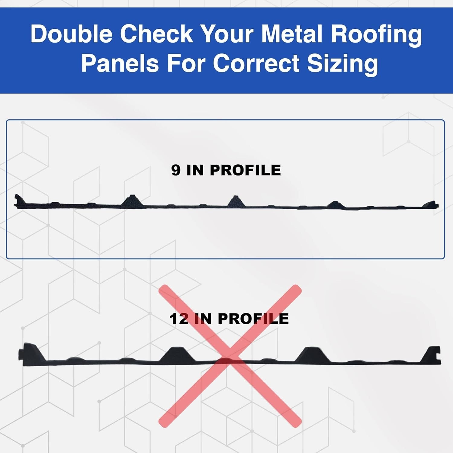Classic Rib Profile Foam Strips for Metal Roof - Durable, Noise-Reducing 20 Pack