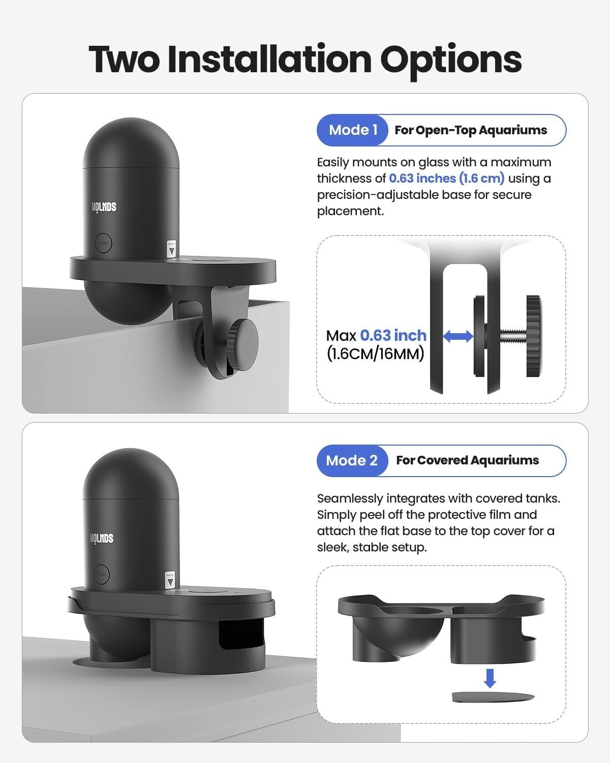2.4G Precision Fish Feeder with Visual Monitor for Betta and Goldfish Aquariums