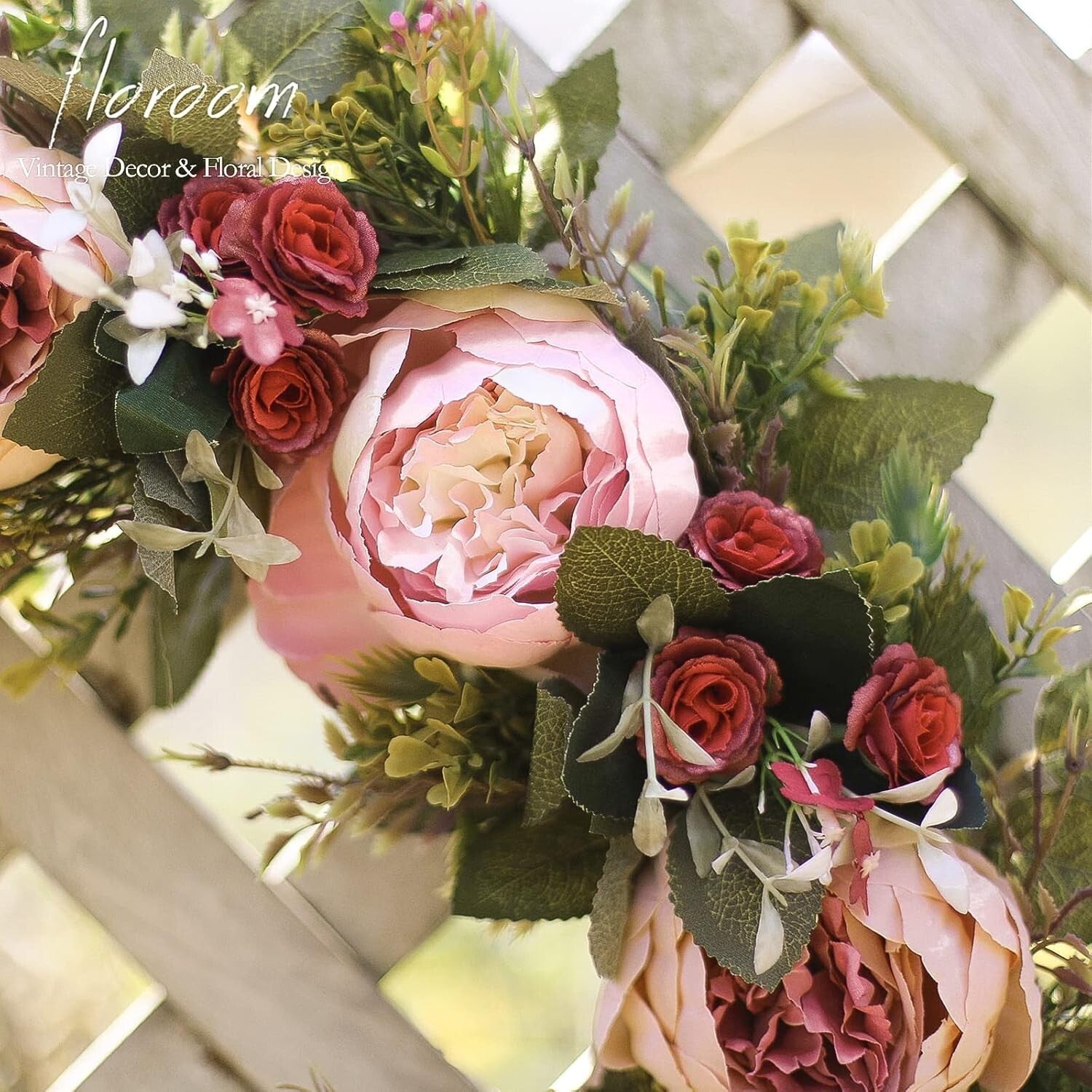 Stunning 20'' Pink Peony Wreath for Front Door - Perfect for Spring Occasions