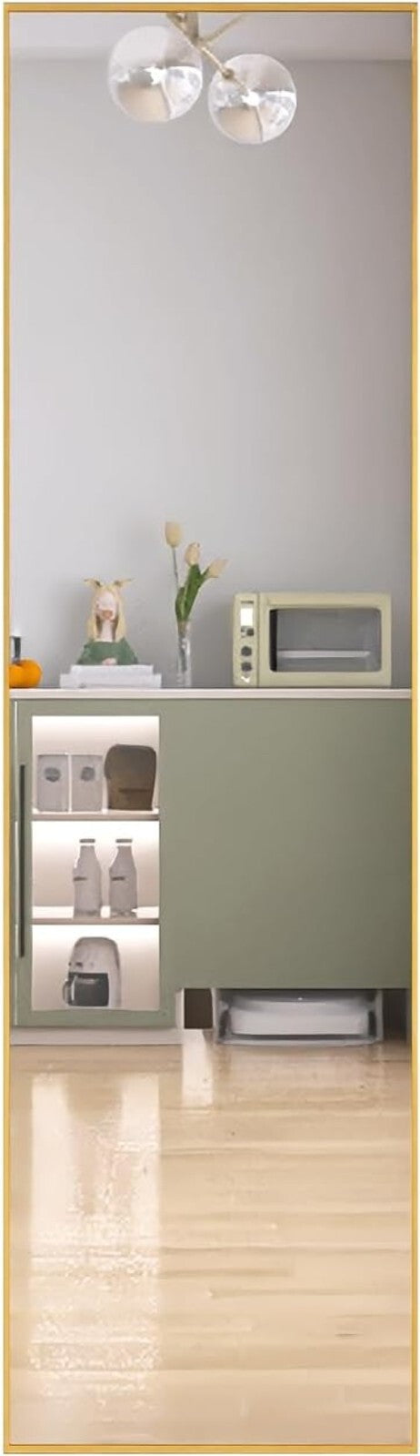 Stylish 59" x 16" Full-Length Gold Mirror - Ideal for Bedrooms and Living Rooms