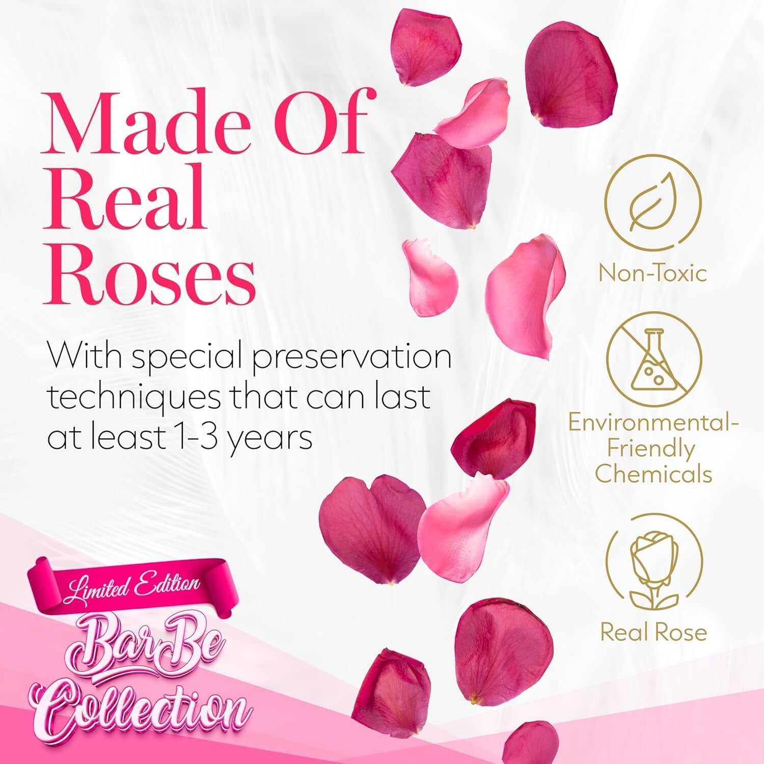 Beautiful Preserved Rose Bouquet in Velvet White Box - Gift of Lasting Love