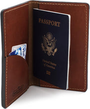 Load image into Gallery viewer, Luxury Leather Passport Holder – Fits 3.5" x 5.5" Field Notes, Travel Organized