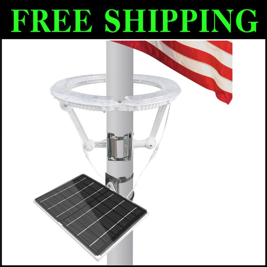 All-Weather 4640 Lumen Solar Flagpole Light with Automatic Dusk to Dawn Sensor